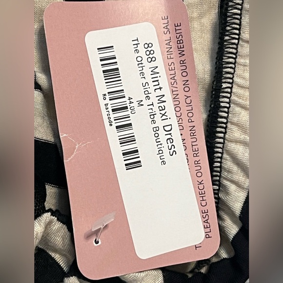 Emerald New with tags Strapless Maxi Dress - Black and Aqua size medium chevron - Picture 7 of 9